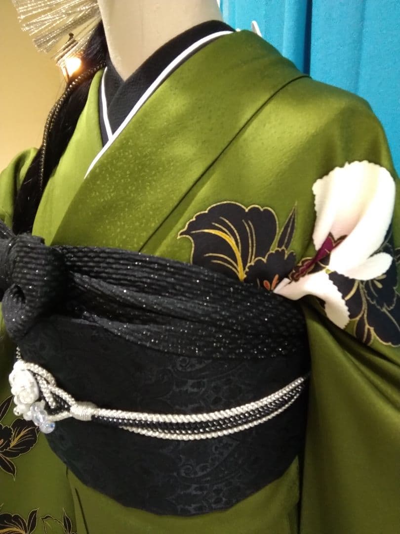 【専用】です❗、正絹振袖成人式、半襟重ね衿、帯揚げ帯締め、ジャガード織り帯、襦袢