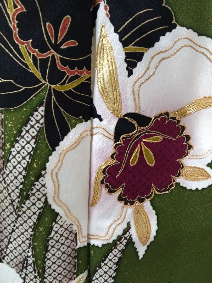 【専用】です❗、正絹振袖成人式、半襟重ね衿、帯揚げ帯締め、ジャガード織り帯、襦袢