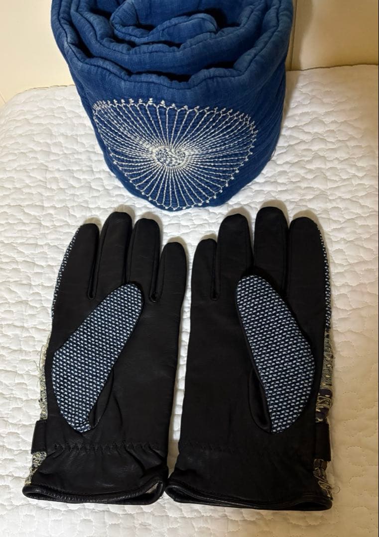 美品レア　キャピタル　刺子とレザーグローブ　手袋　襤褸　BORO サイズ3