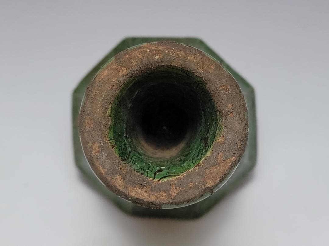 緑釉 練上 絞胎 高足杯 唐宋時代 高さ約10.5m