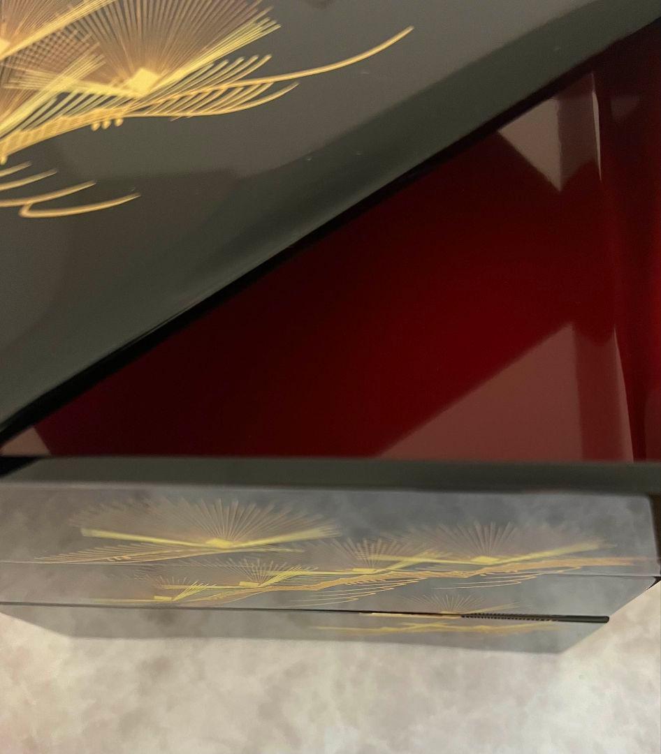 会津塗 三段重 天然木 松庵 お正月 未使用品 重箱