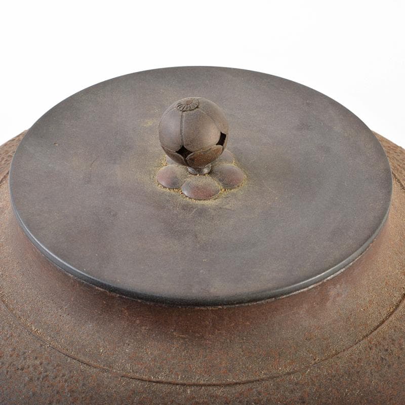 茶道具　人間国宝　釜師　角谷一圭作　浜松紋　真形釜　芦屋写　共箱　MR6331B