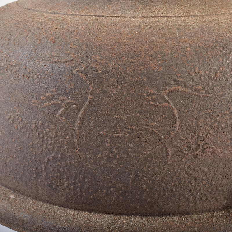 茶道具　人間国宝　釜師　角谷一圭作　浜松紋　真形釜　芦屋写　共箱　MR6331B