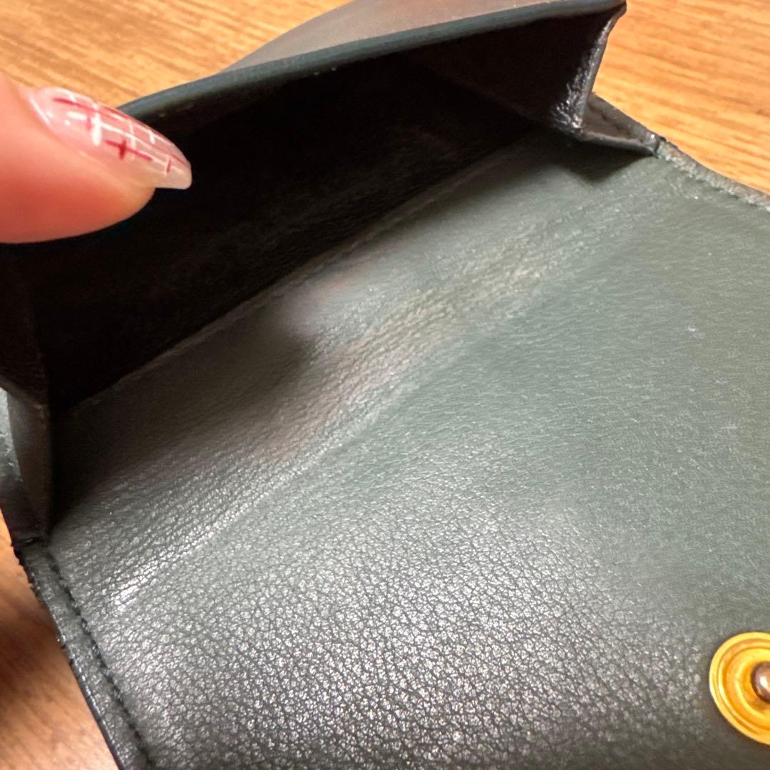 YSL カーキ レザー 三つ折り財布