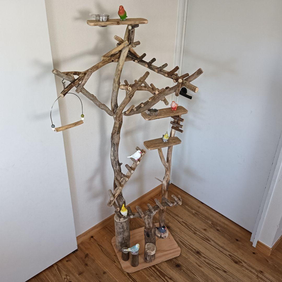 バードアスレチックジム大型 ③ 天然木 自然木 流木 インコ おもちゃ