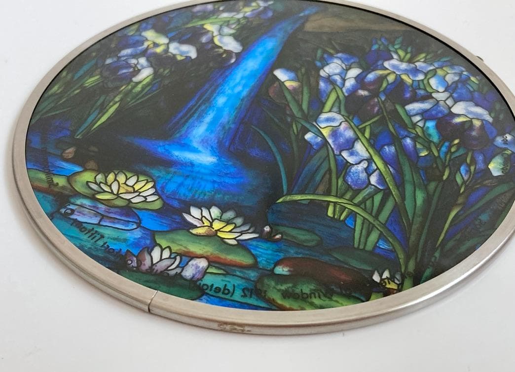 ★貴重★ ルイス・C・ティファニー 『滝』 円形 ステンドグラス 睡蓮