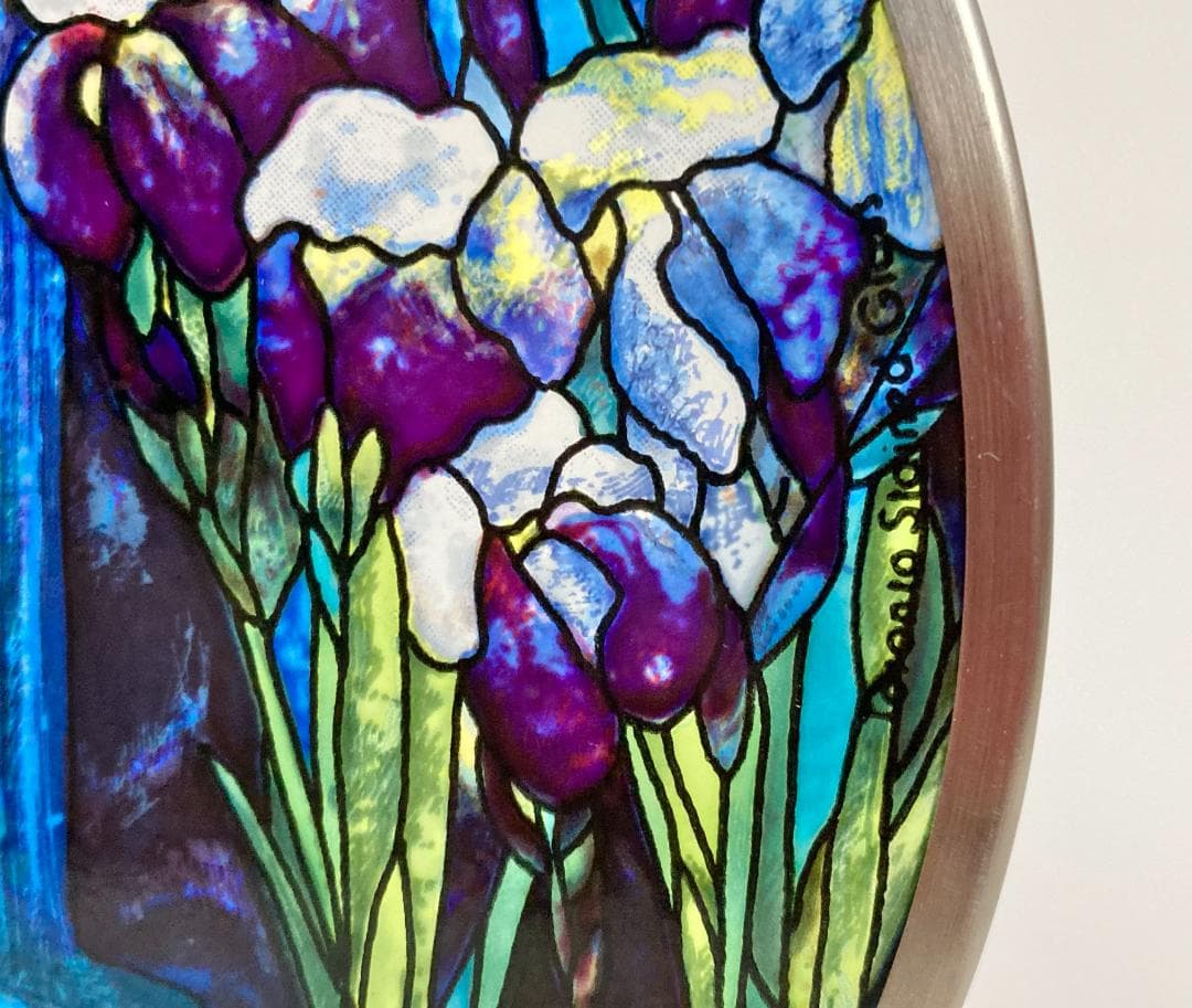 ★貴重★ ルイス・C・ティファニー 『滝』 円形 ステンドグラス 睡蓮