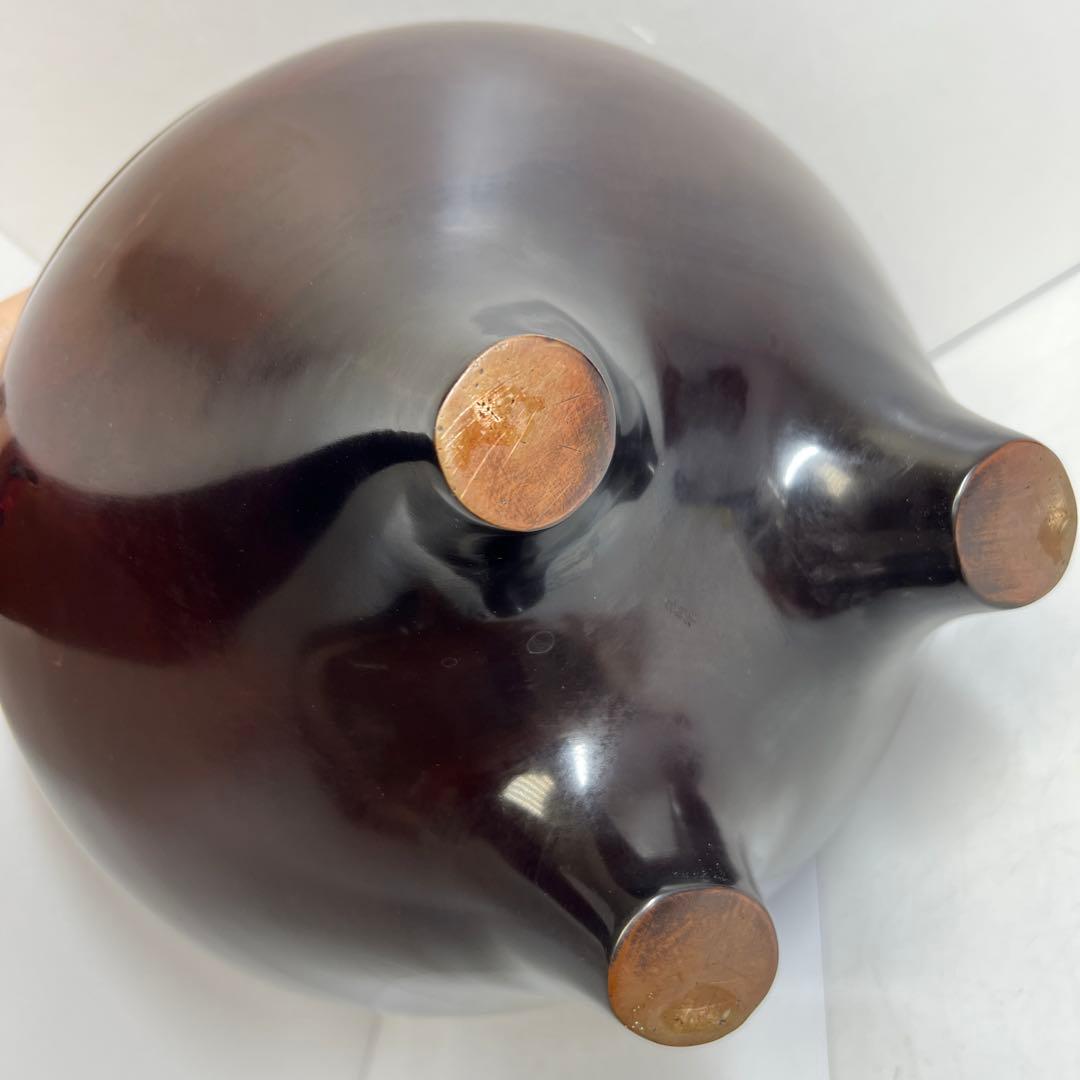 角谷莎村　風炉釜　共箱　7.8㌔　東Y7-1106①タルサ