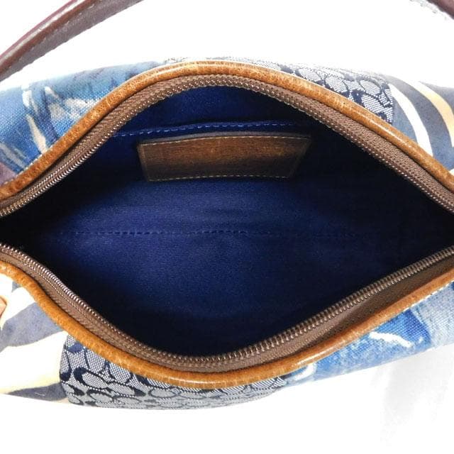 COACH コーチ ミニハンドバッグ パッチワーク デニム 青 F40530