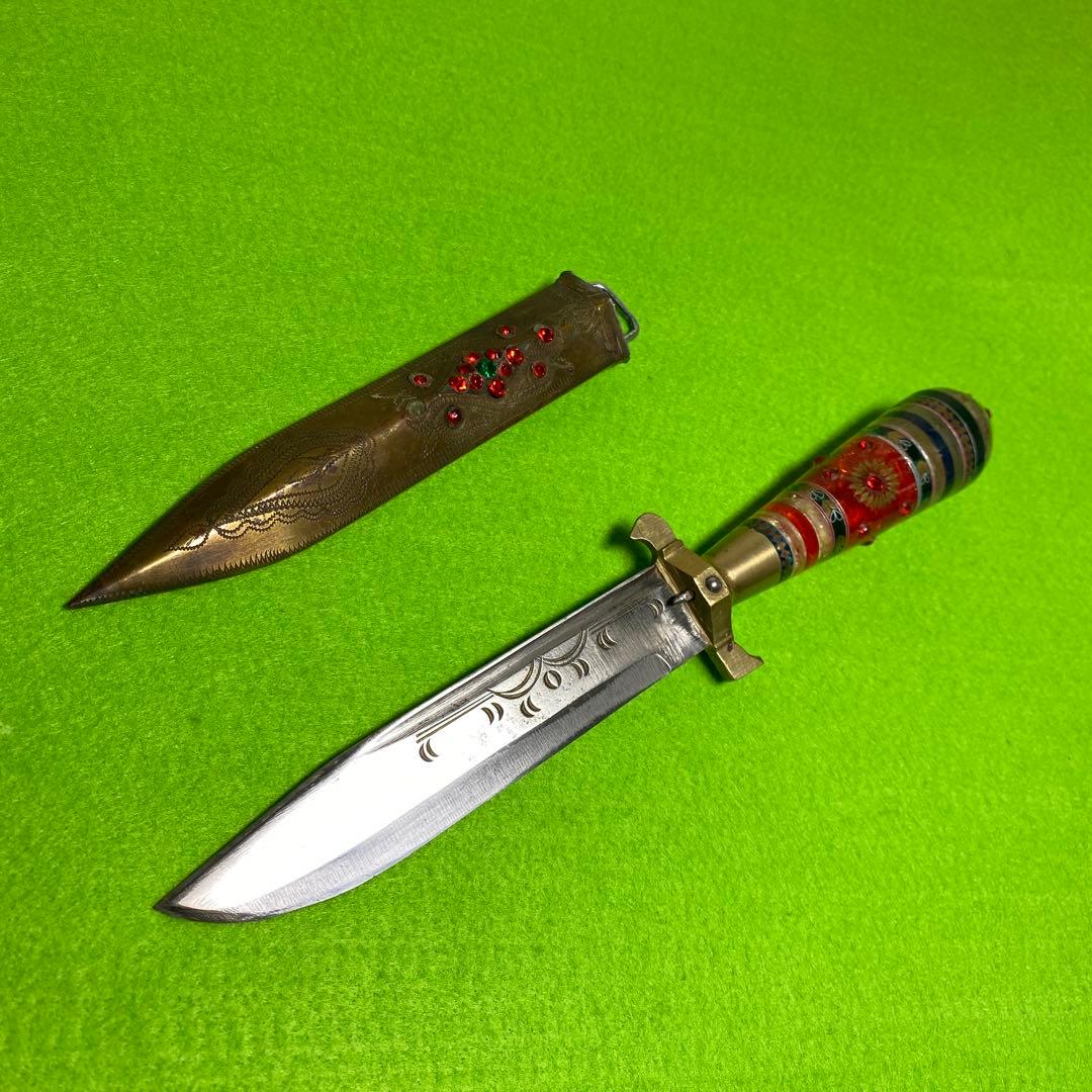 中央アジア ウズベキスタン サバイバルナイフ　ウイグルナイフ　腰刀　装飾　工芸品