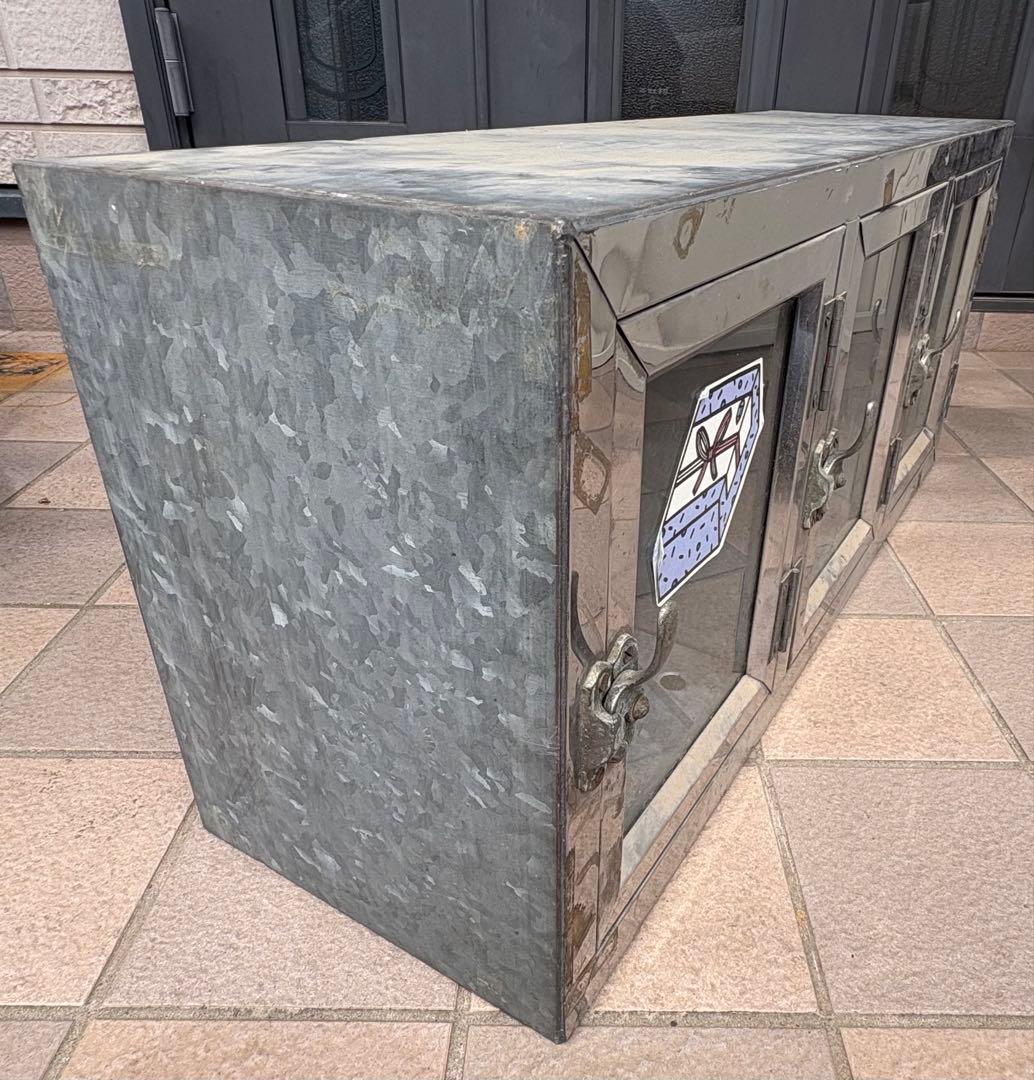 ビンテージ　ブリキ菓子ケース　昭和レトロ　ショーケース　古道具　古家具