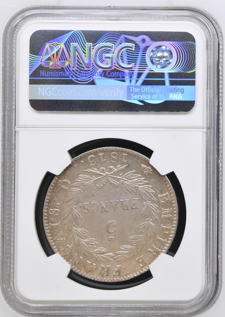 NGC AU DETAILS 1813Q フランス 5フラン ナポレオン 銀貨