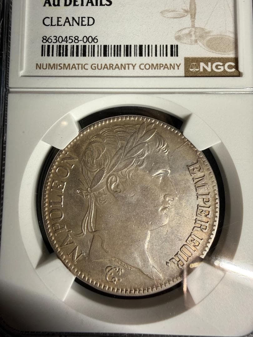 NGC AU DETAILS 1813Q フランス 5フラン ナポレオン 銀貨