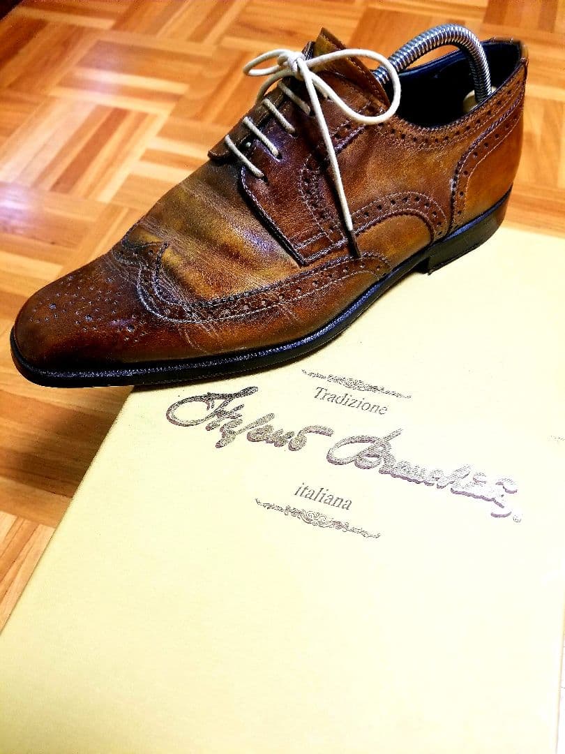 ブ*ン様 STEFANO BRANCHINI ウィングチップ パティーヌ 8 1