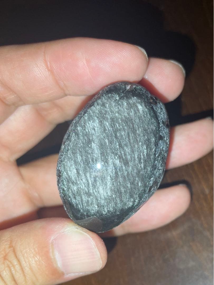研磨品　十勝石玲瓏　シルバーオブシディアン