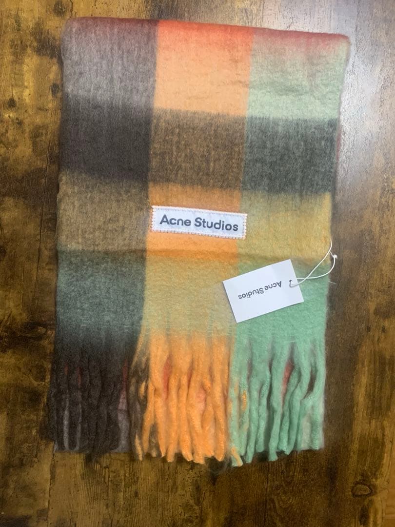 ち*ま様 新品Acne Studios マフラー チェック柄 フリンジ付き