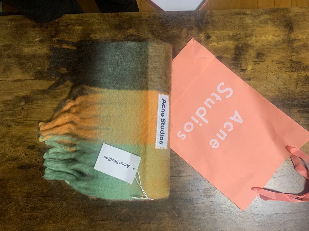 ち*ま様 新品Acne Studios マフラー チェック柄 フリンジ付き