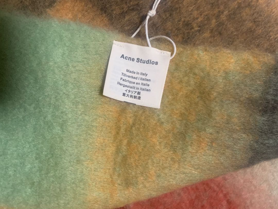 ち*ま様 新品Acne Studios マフラー チェック柄 フリンジ付き