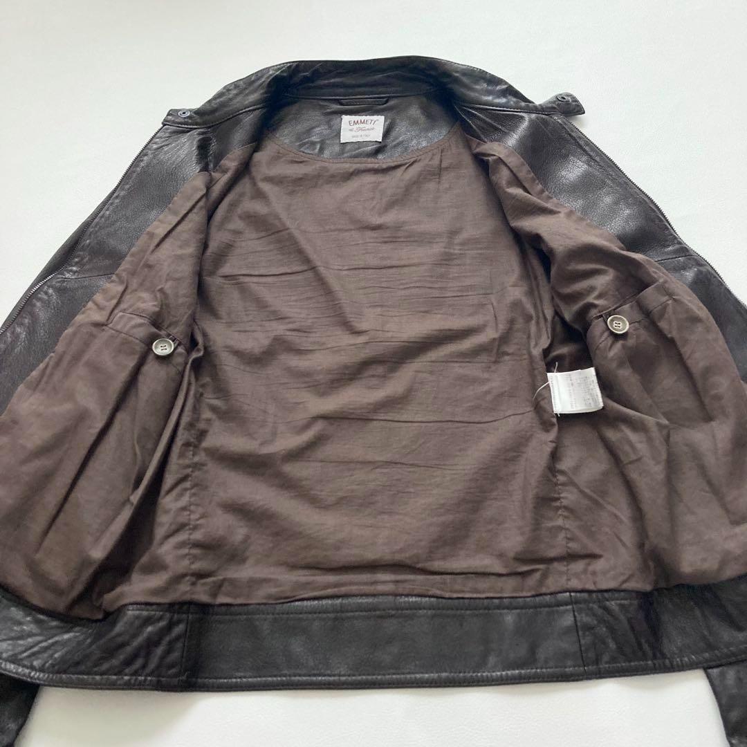 【極美品】EMMETI JURI　ラムスキンシングルライダースジャケット 46