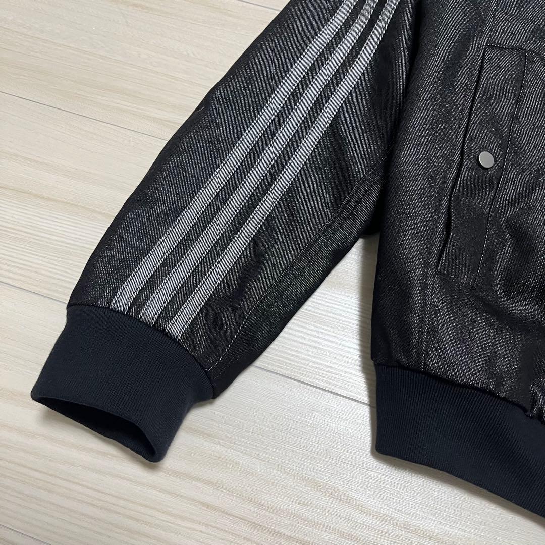 adidas デニムジャケット　M、L相当 ブラック　デニムジャケット　y2k