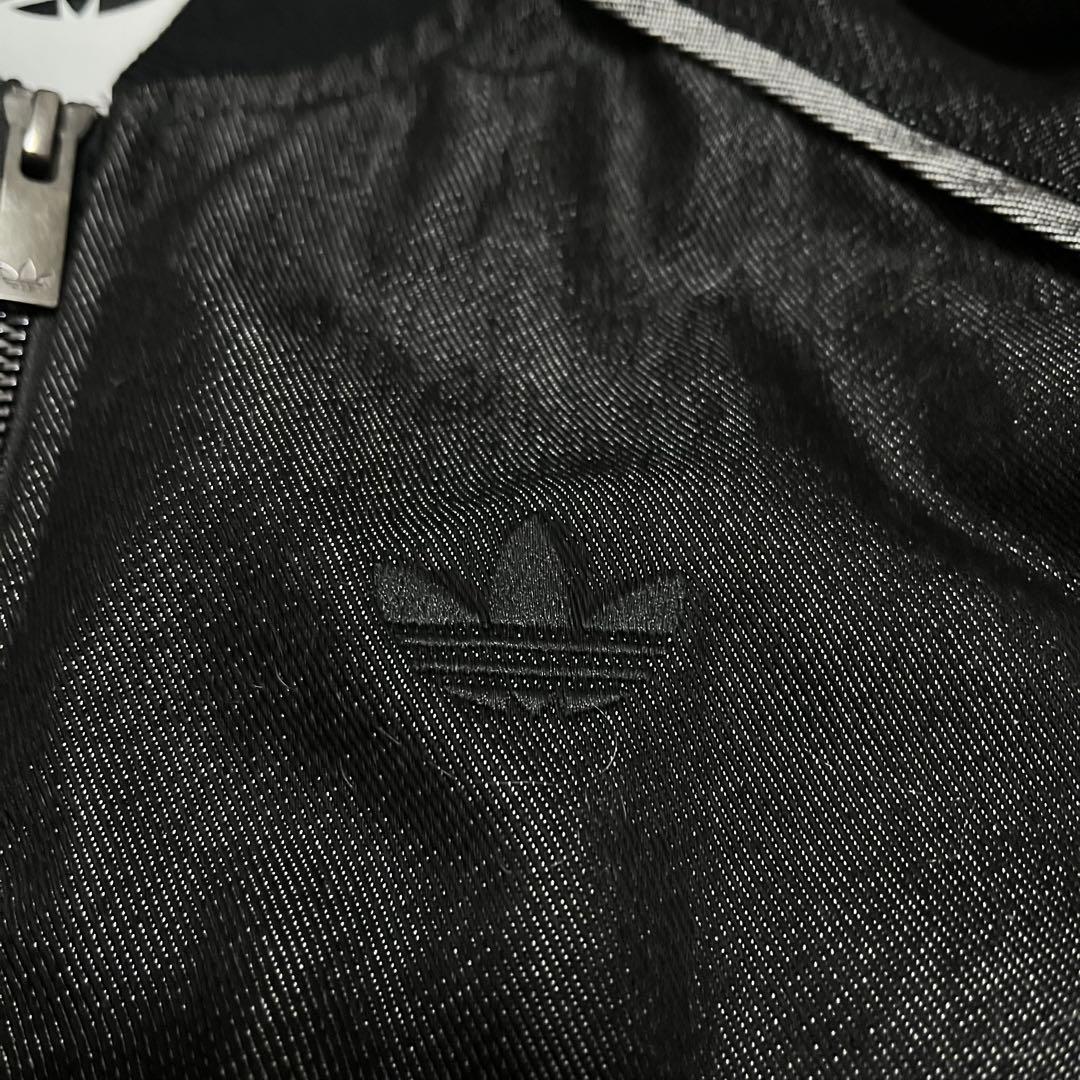 adidas デニムジャケット　M、L相当 ブラック　デニムジャケット　y2k