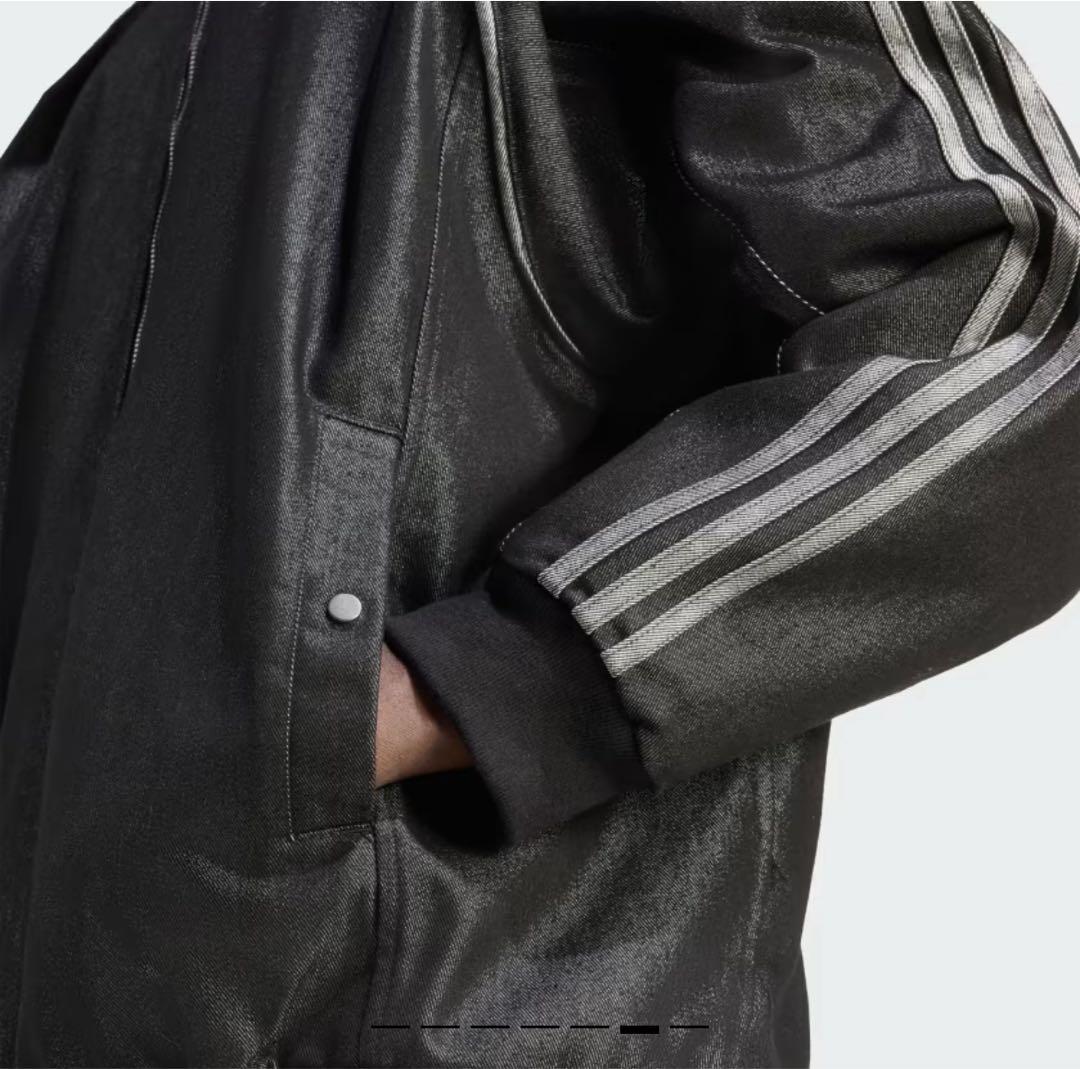 adidas デニムジャケット　M、L相当 ブラック　デニムジャケット　y2k