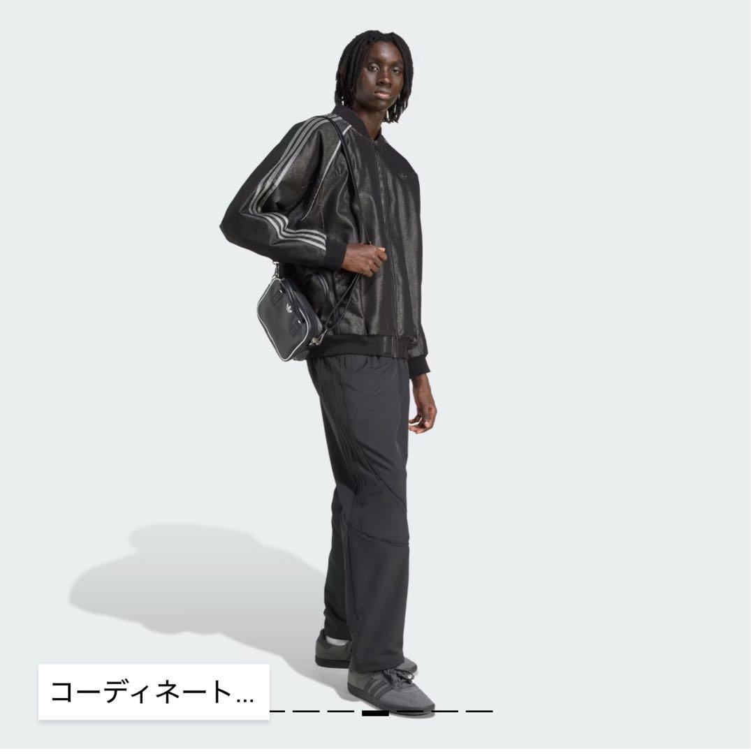adidas デニムジャケット　M、L相当 ブラック　デニムジャケット　y2k
