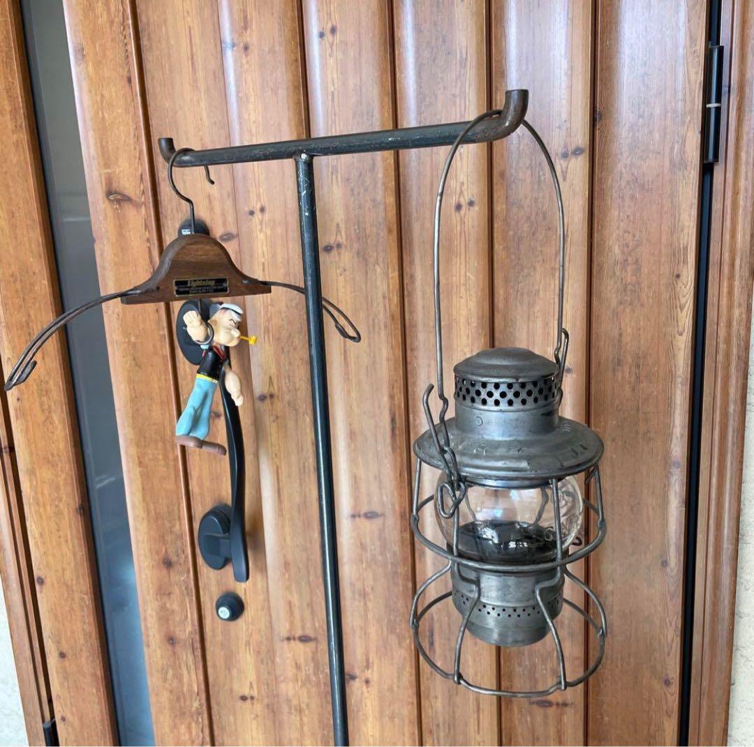 インダストリアル アイアン T字ハンガーラック シャビー 店舗什器 鉄色