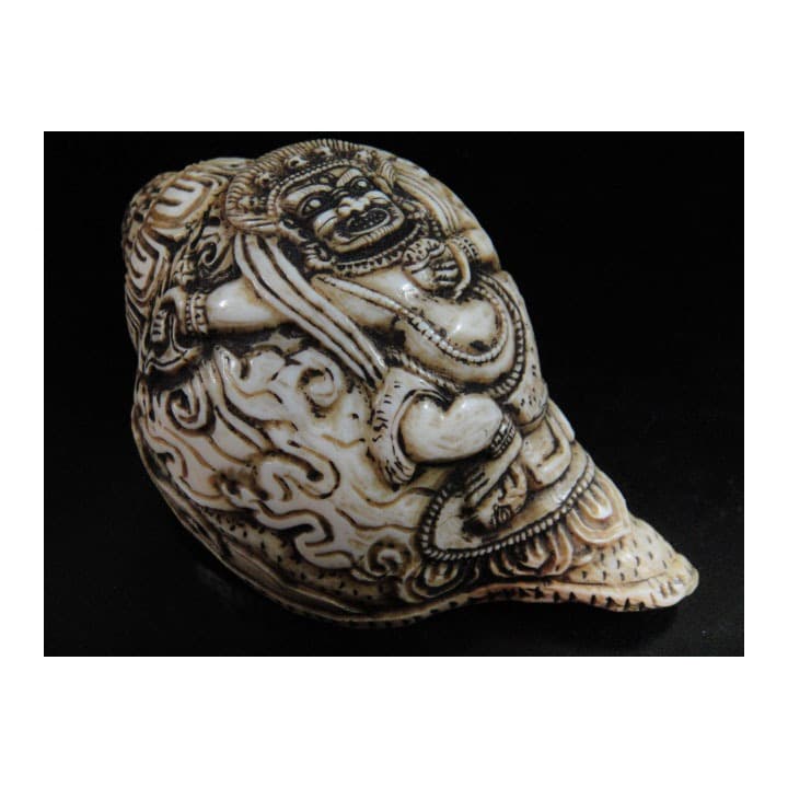 ◆チベット密教法具　法螺貝（シャンカ）マハーカーラ（大黒天）