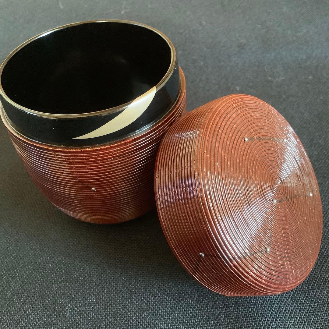 【茶道具】棗 三光棗 鵬雲斎好写 塗師 吉田一峰作