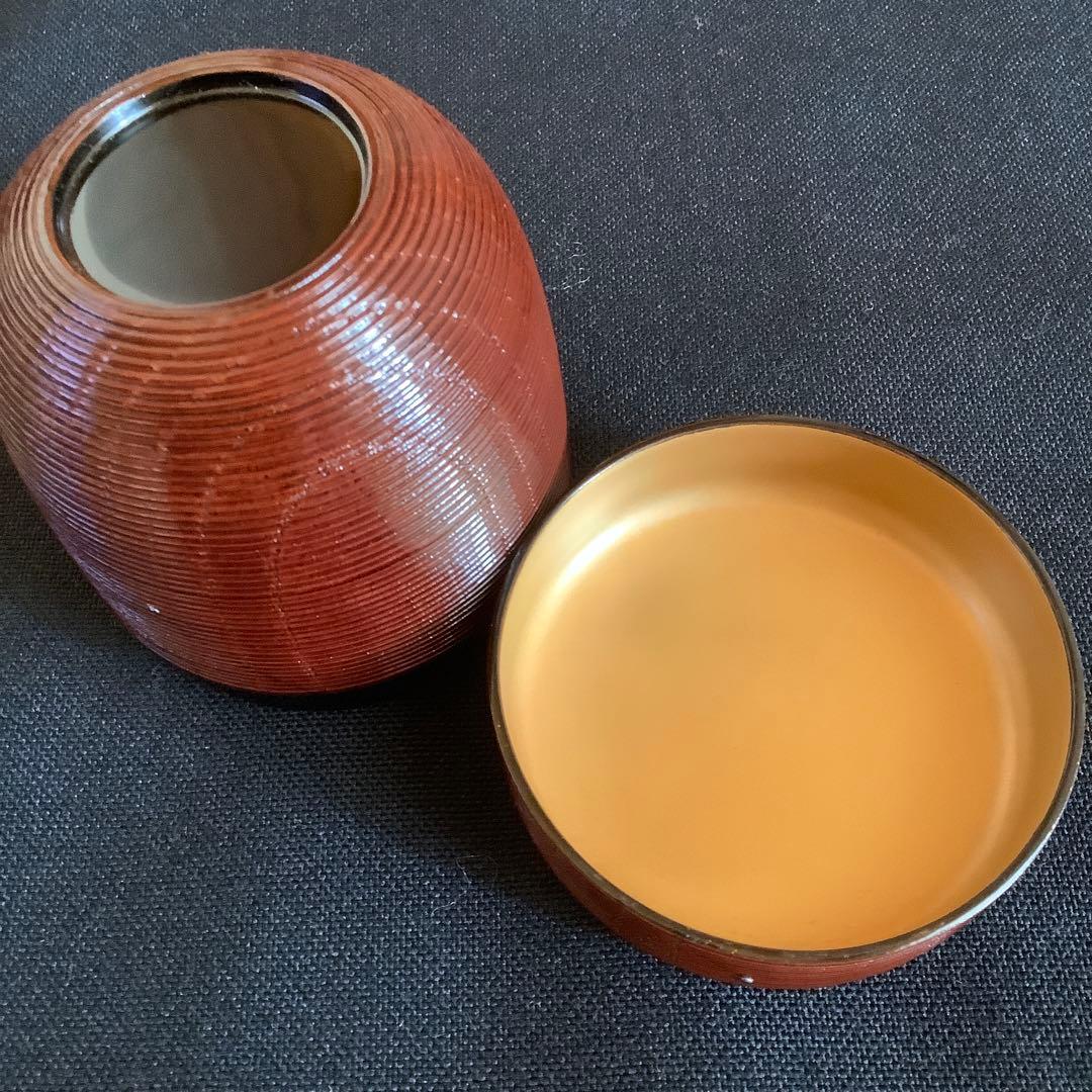 【茶道具】棗 三光棗 鵬雲斎好写 塗師 吉田一峰作