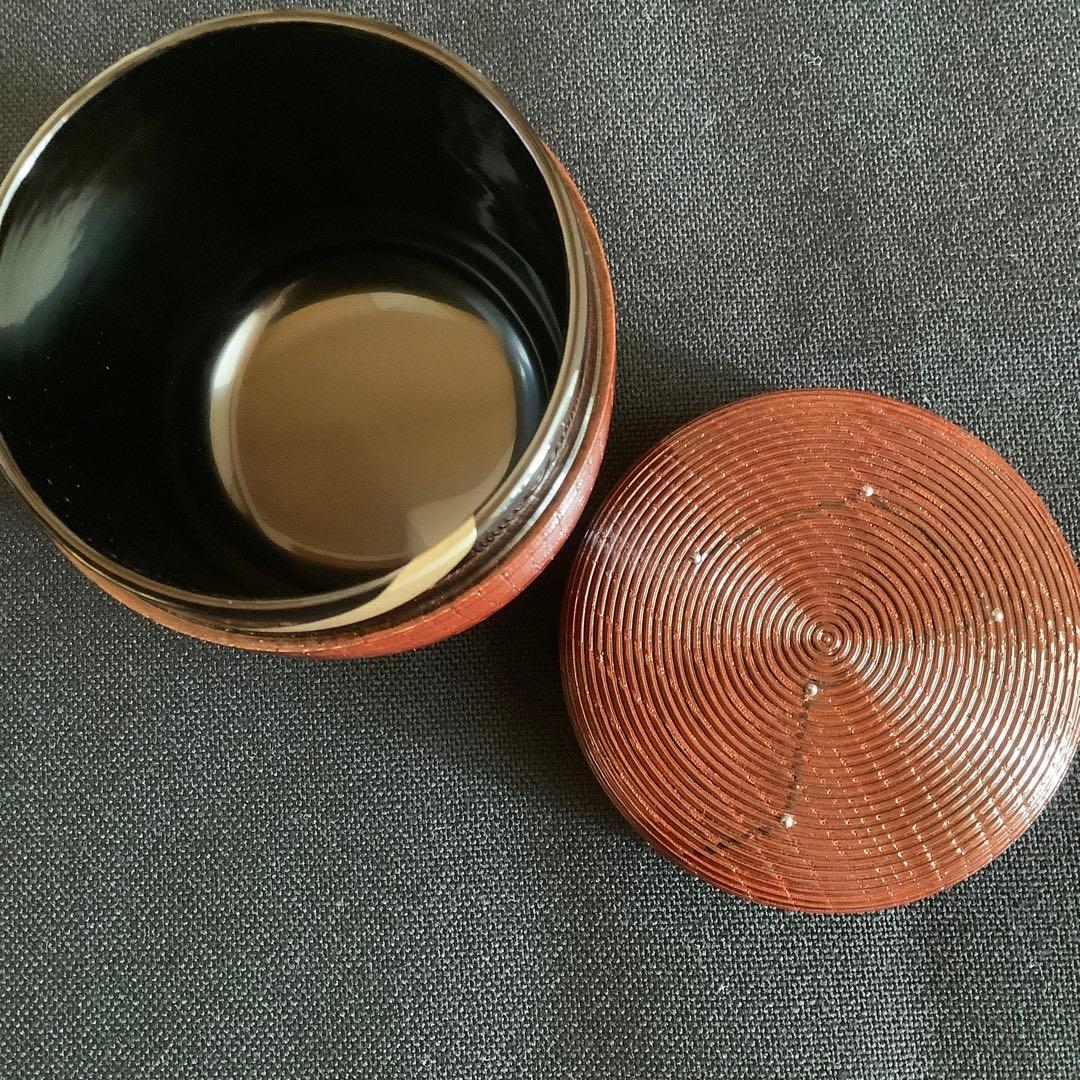 【茶道具】棗 三光棗 鵬雲斎好写 塗師 吉田一峰作