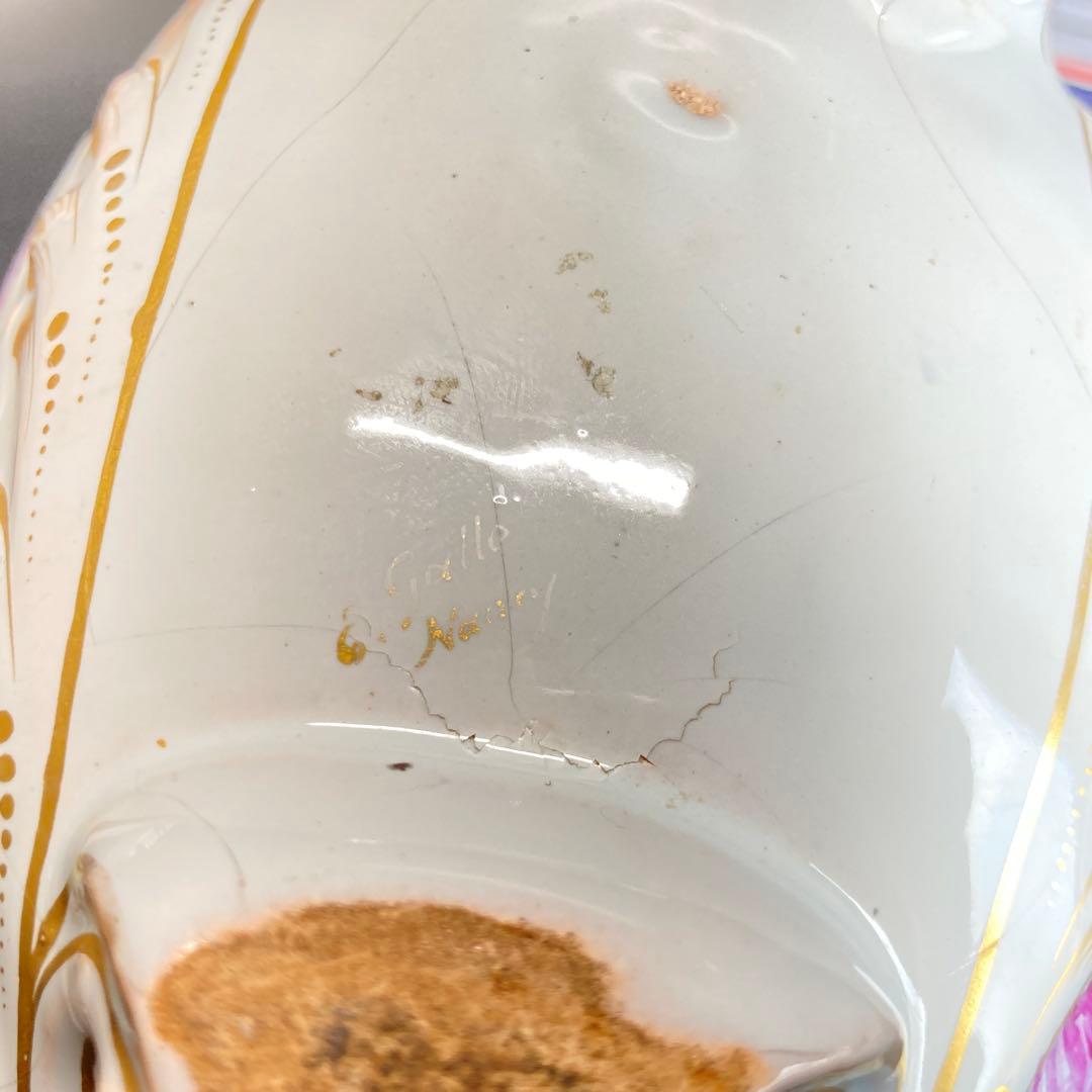 エミール・ガレ　軟質施釉陶器 湖畔風景文 帆船 昆虫絵図　鉢 ボウル 花瓶 花器