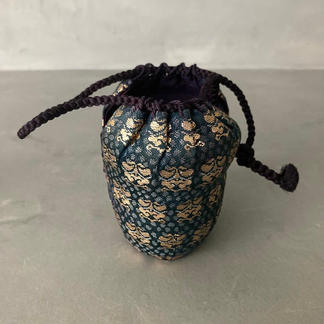 茶道具 肩衝茶入 茶入 仕覆グリーン