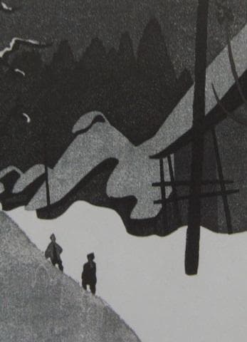 斎藤清、「会津の冬（9）檜の原」、希少な画集の額装画