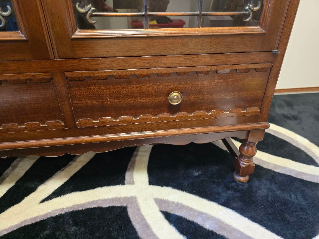 メープル不二屋 ガラス扉 キャビネット メープル不二家 マホガニー 神戸元町家具