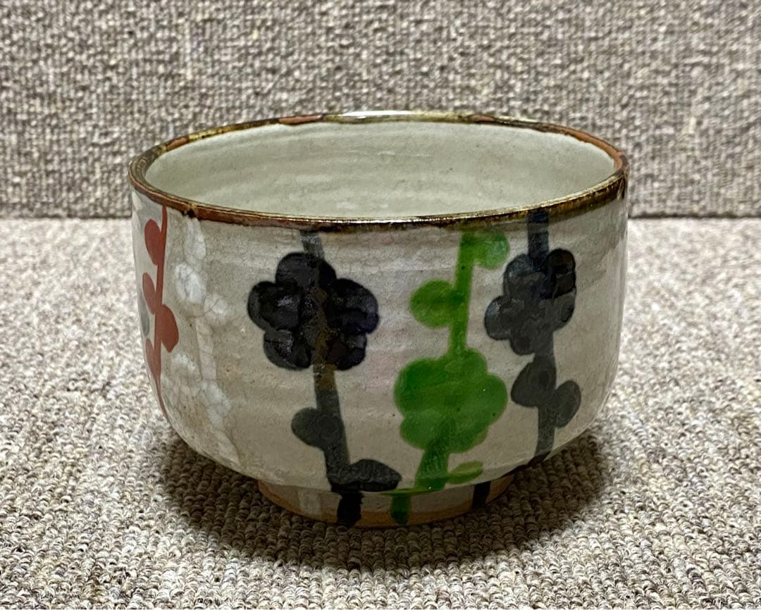 槍梅 色絵茶碗 乾山造