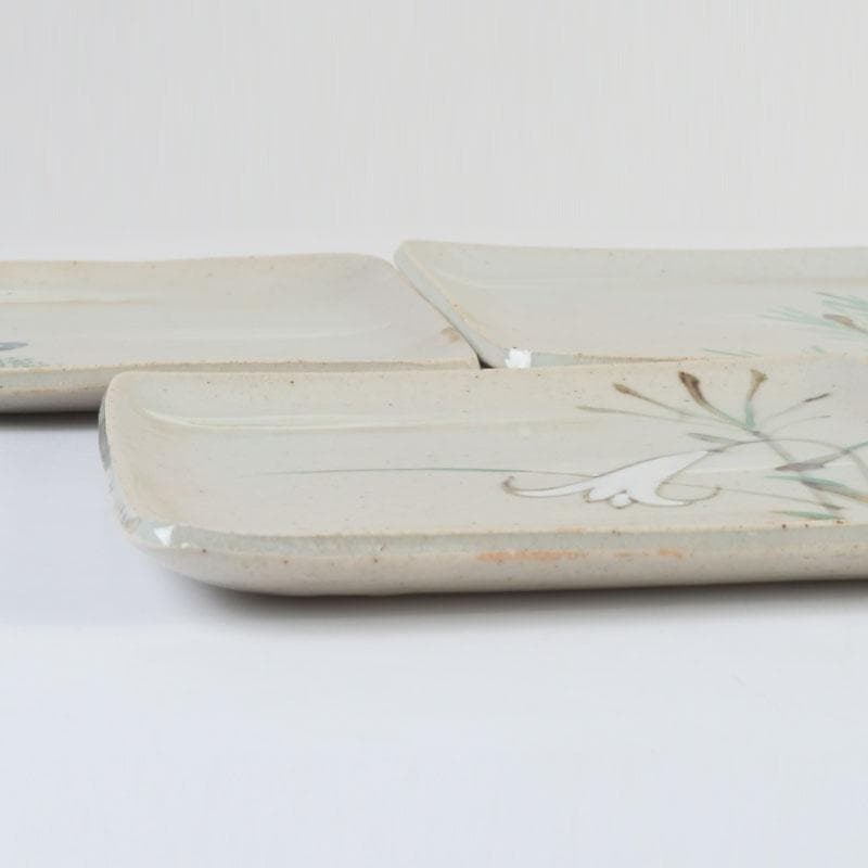 和食器　茶懐石　幸兵衛窯　絵変四方皿　銘々皿　五客　共箱　N　9420