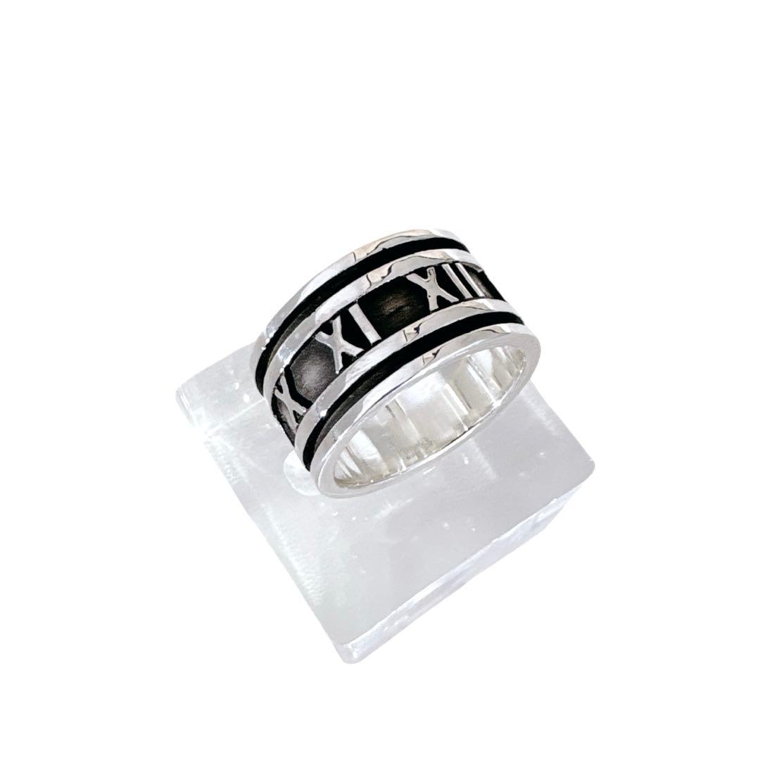 【光沢艶感仕上げ】ティファニー アトラス ワイド シルバー925 リング 17号