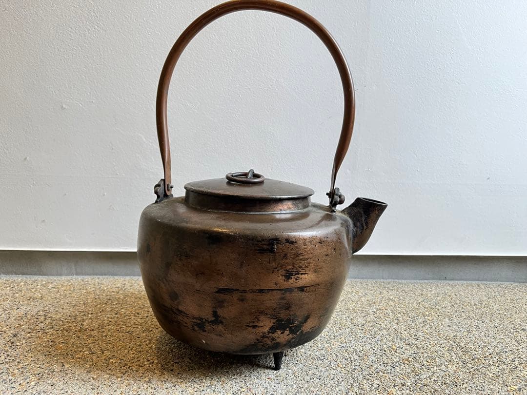 特大やかん、鉄瓶、鉄器、鉄やかん、アンティーク