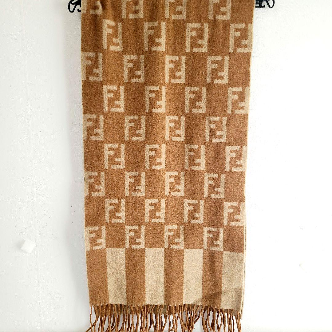 フェンディ　FENDI マフラー　ウール 前後ロゴ総柄