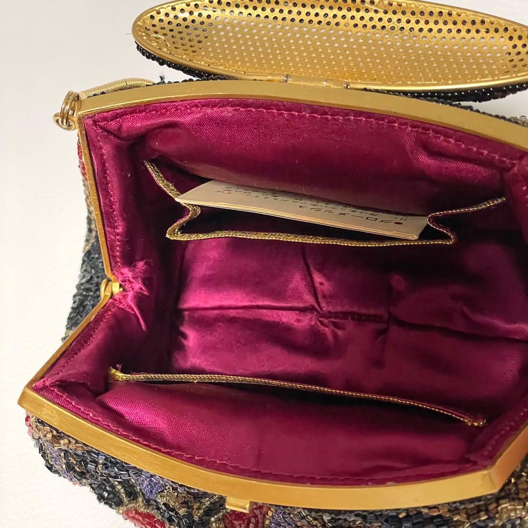 美品 LUMYはしもと パーティバッグ ビーズバッグ 皇室御用達 モルティ 装飾