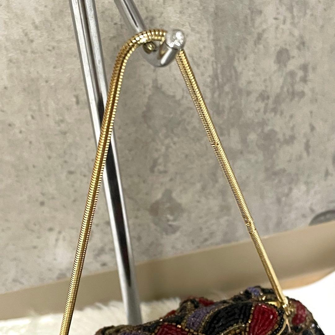 美品 LUMYはしもと パーティバッグ ビーズバッグ 皇室御用達 モルティ 装飾