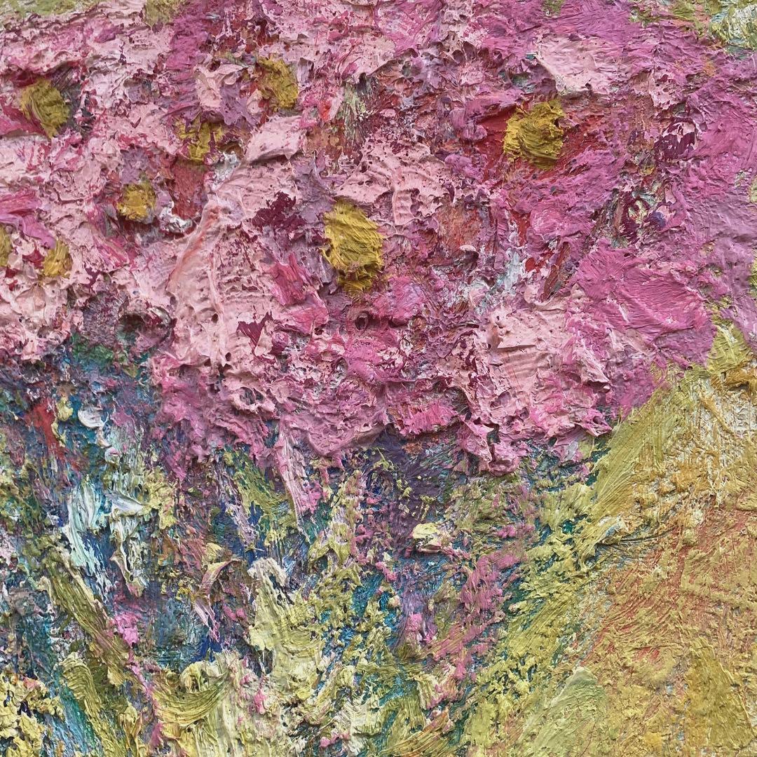 額なし▪️油彩画　F4 原画▪️ヨーロッパ画家ヴィタリエ・ズブコ　「春のブーケ 」