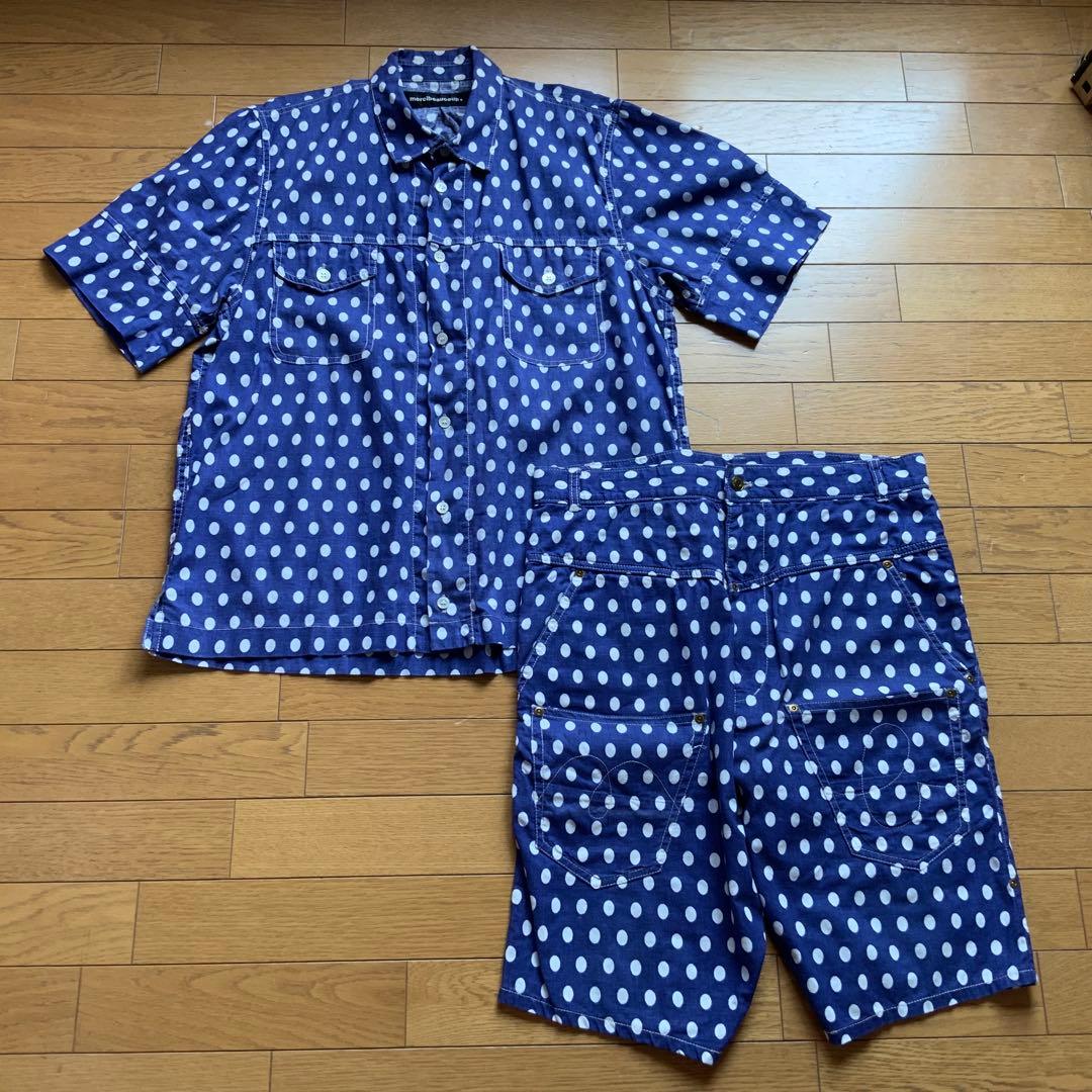 ご希望額に変更しました！メルシーボークー セットアップ 3 パンツ 青 水玉