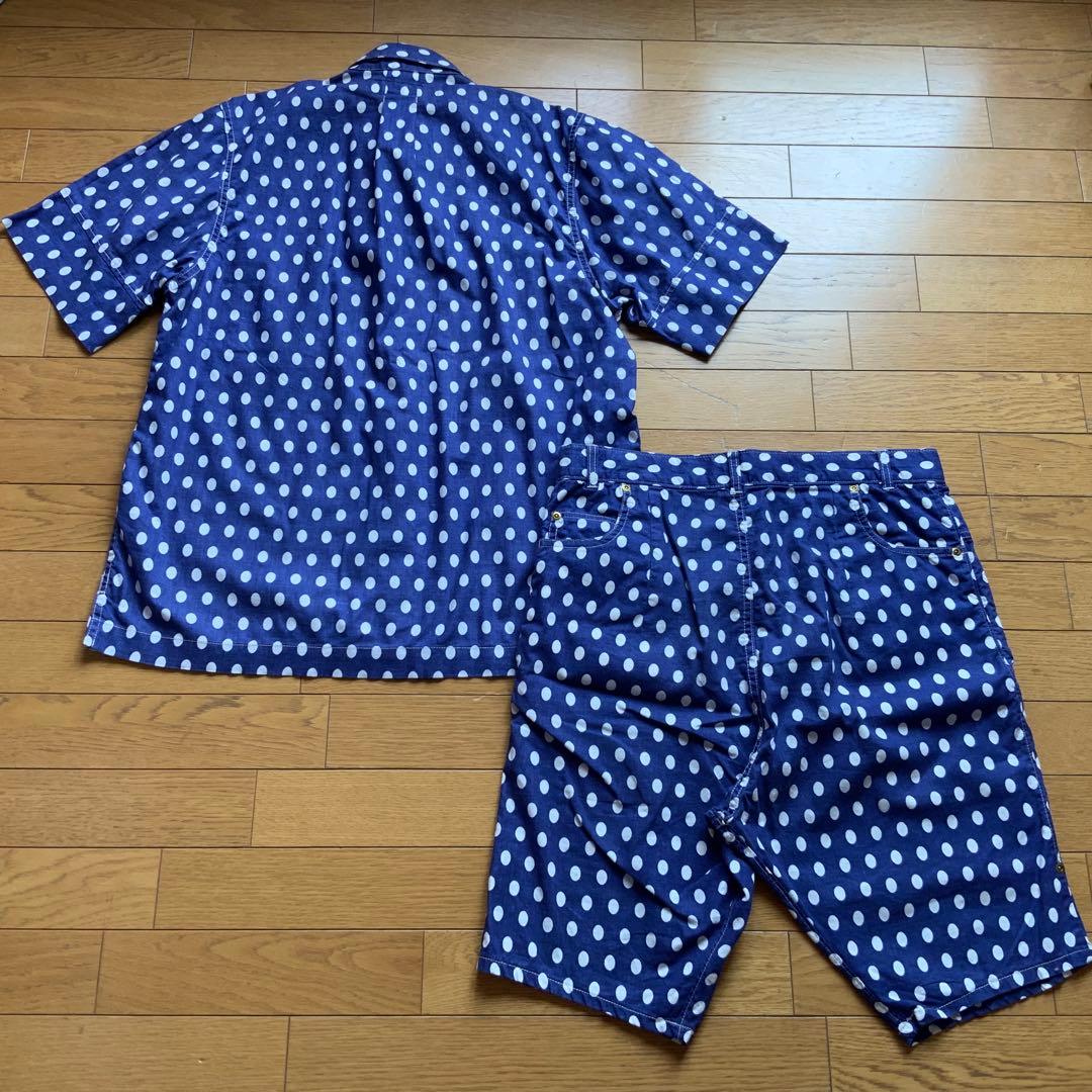 ご希望額に変更しました！メルシーボークー セットアップ 3 パンツ 青 水玉