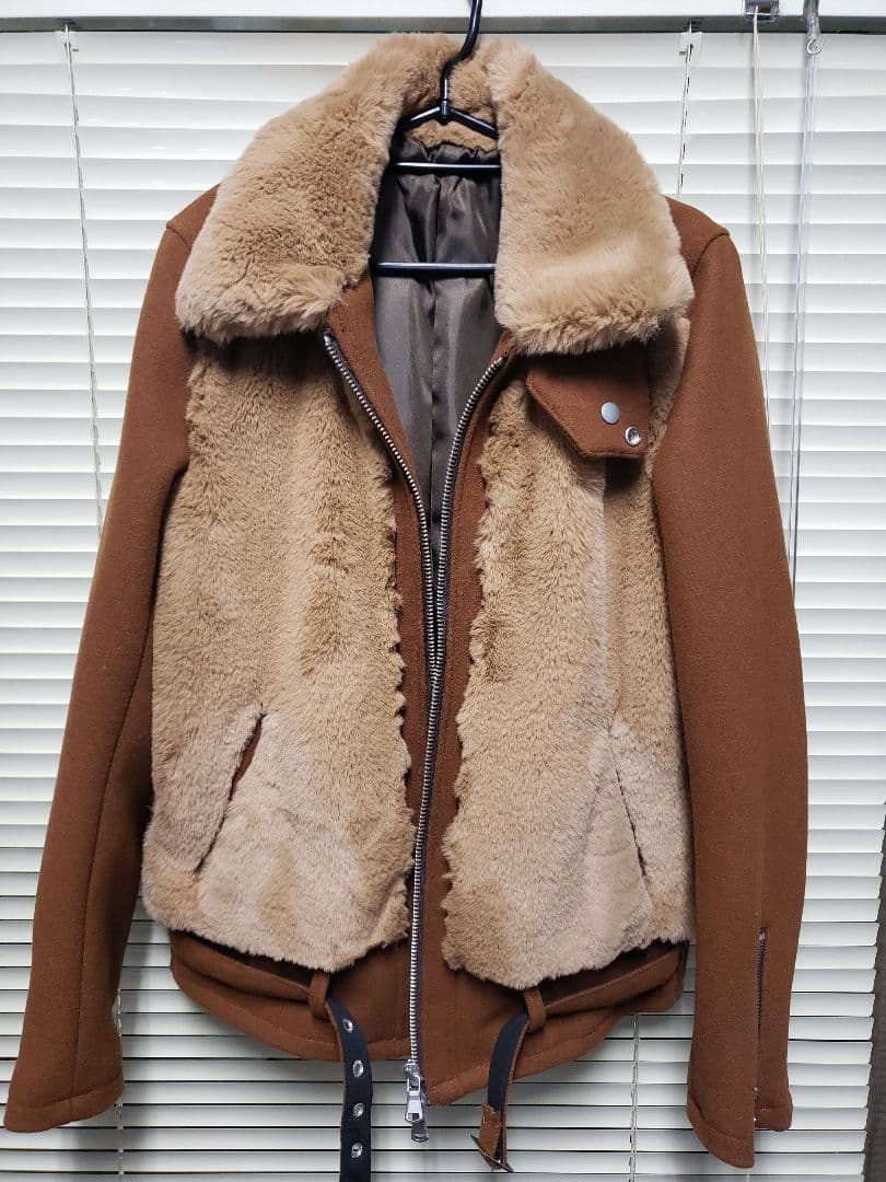 NO ID　グリズリーファーライダースジャケット