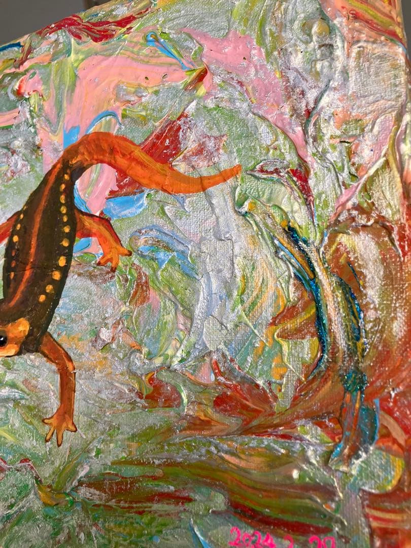 動物の絵　絵画　絵　アクリル　おしゃれ　原画　モダンアート　アート　インテリア