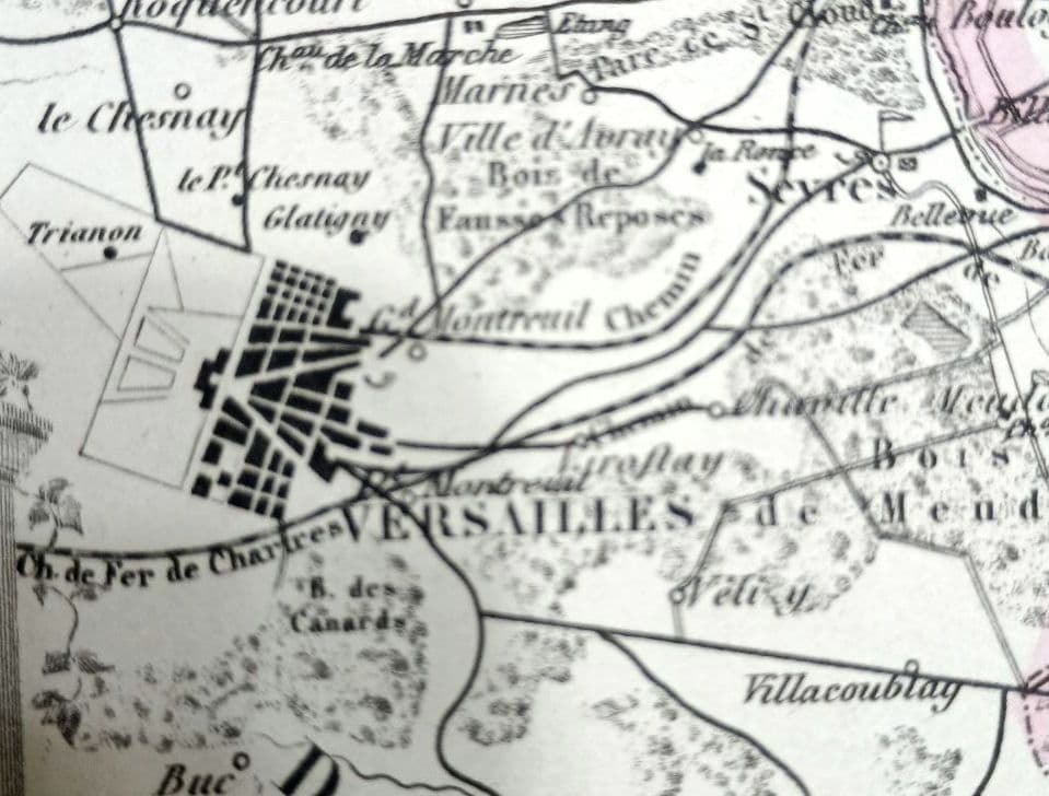 額装品　西洋古地図　1856年　 Levasseur 「パリ全図」美品