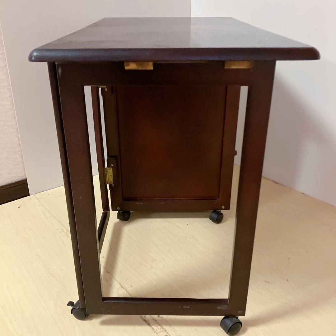 バタフライテーブル　折りたたみテーブル　キャスター付き　キッチンテーブル